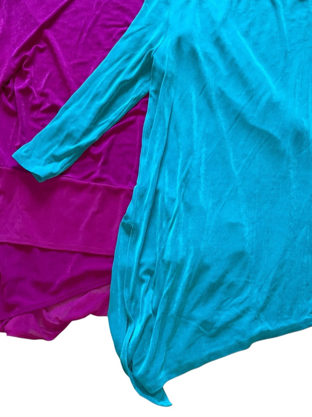 Scoop Neck Tunic in Teal and Magenta - Picture 2 of 6